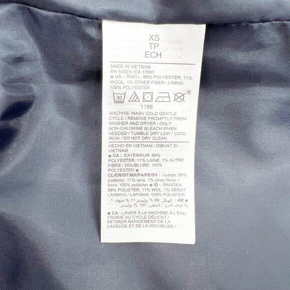 Old Navy Black‎ and White Striped Pea Coat XS - Picture 4 of 4